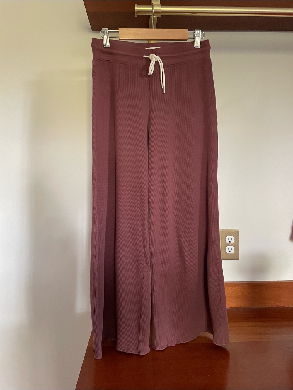 MATE the Label Plum Waffle Knit Lounge Pants, XS